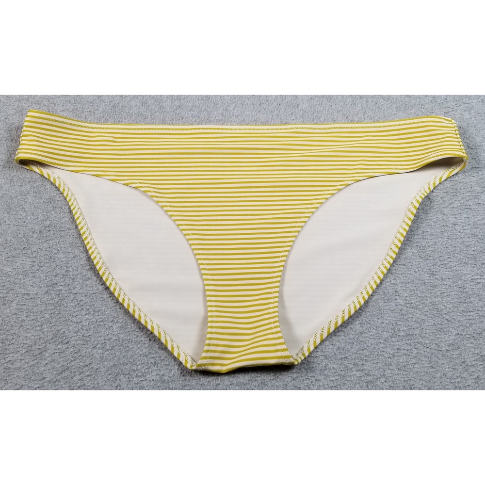 Aerie Bikini Bottom Women XL Yellow White Striped Low Rise Swim Beachwear Summer